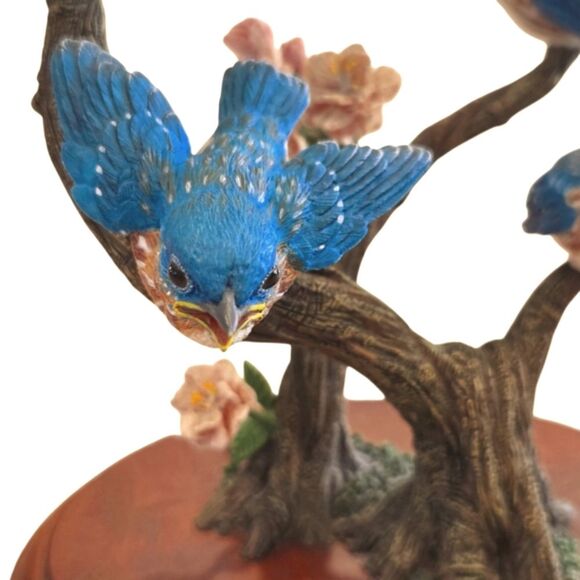 The Danbury Mint "First Flight" Figurine by Bob Guge Resin Birds & Flowers 8x8 - Picture 2 of 12